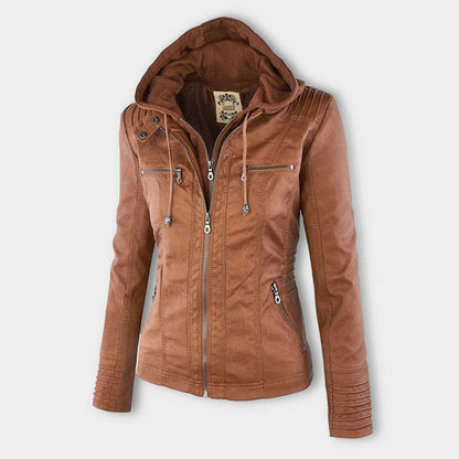 Chaqueta elegante mujer con capucha y cremallera – chaqueta moderna mujer