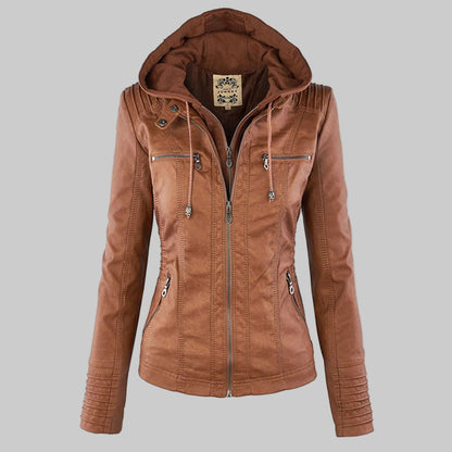 Chaqueta elegante mujer con capucha y cremallera – chaqueta moderna mujer