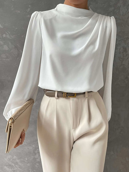 Blusa con manga de obispo elegante para mujer