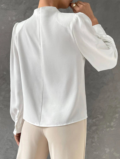 Blusa con manga de obispo elegante para mujer