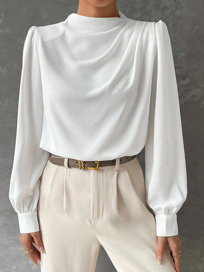 Blusa con manga de obispo elegante para mujer