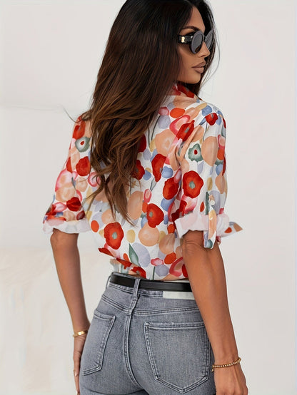 Blusa Floral de Mujer de Manga Larga