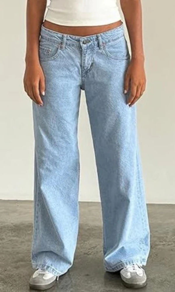 Jeans de Mujer Cintura Baja con Efecto Elástico