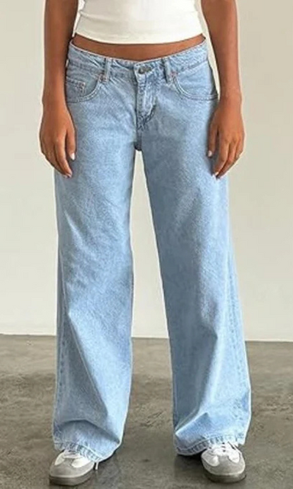 Jeans de Mujer Cintura Baja con Efecto Elástico