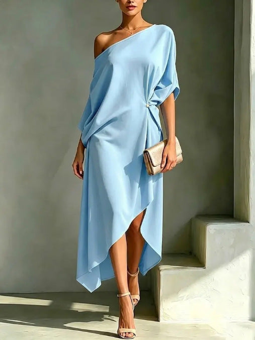 Camila - Vestido Elegante com Recorte Assimétrico