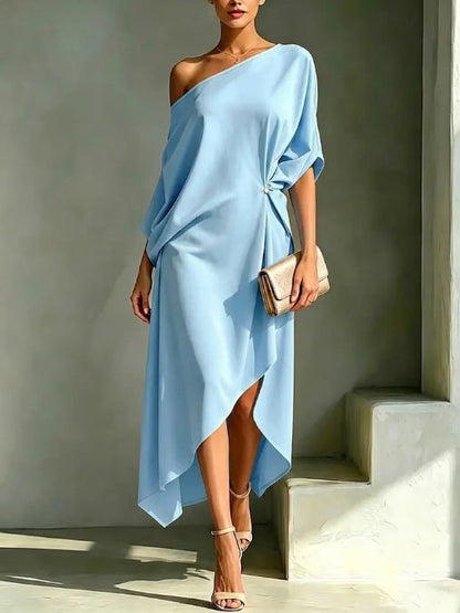 Camila - Vestido Elegante com Recorte Assimétrico