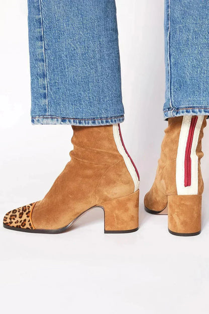 Botas mujer con tacón bajo y diseño elegante – estilo casual cómodo diario