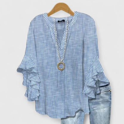 Blusa bohemia mujer con mangas acampanadas y estampado floral