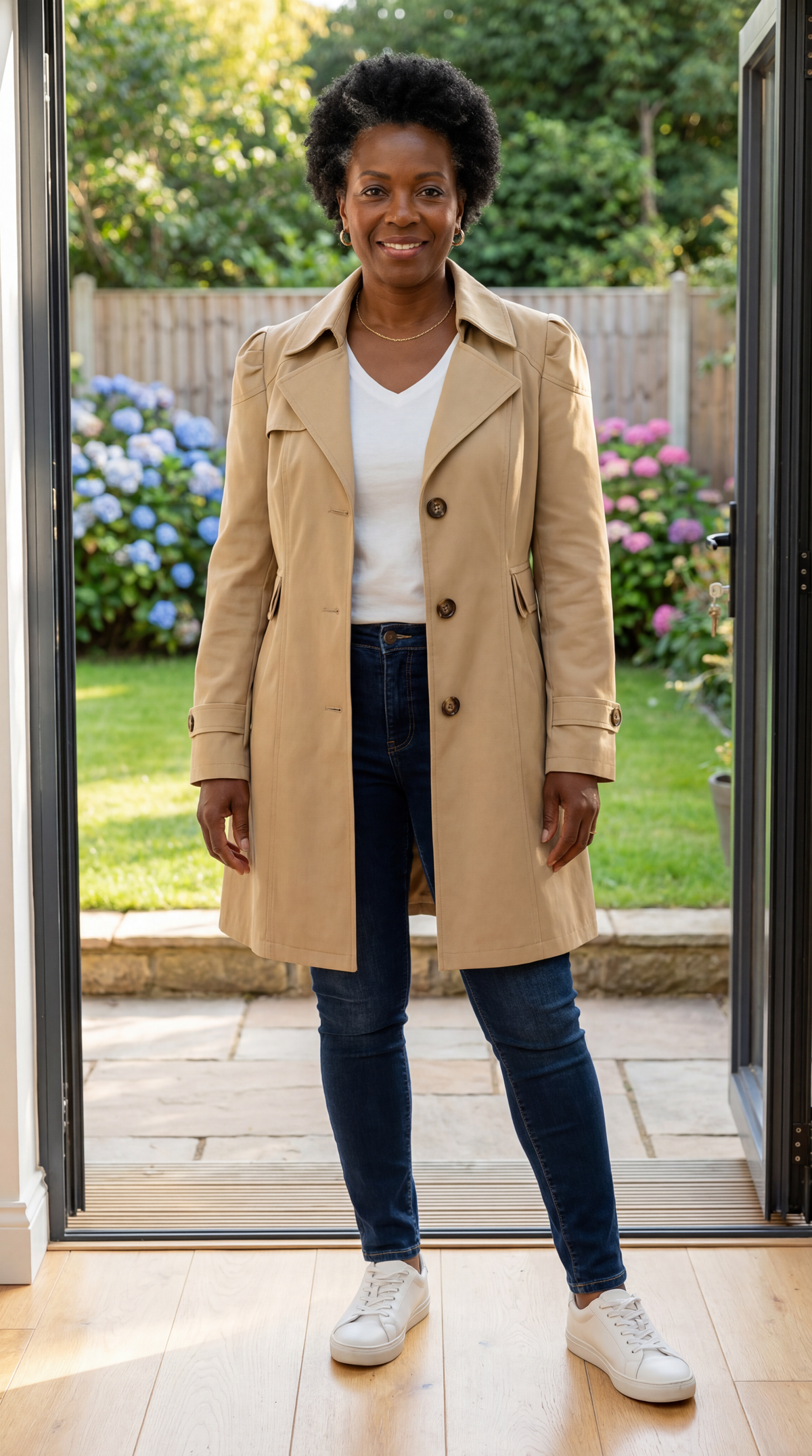 Abrigo trench mujer elegante rosa vintage – ligero y versátil