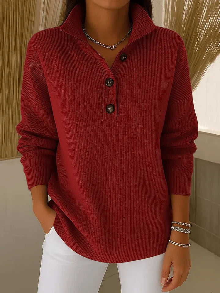 Firenze | Suéter polo con escote en V, elegante y versátil