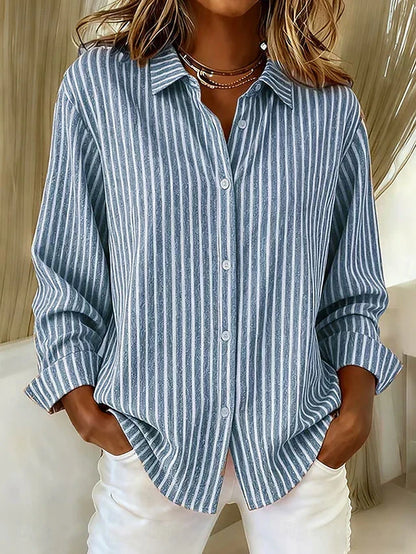 Jacqueline | Camisa de rayas con botones – estilo moderno y refinado
