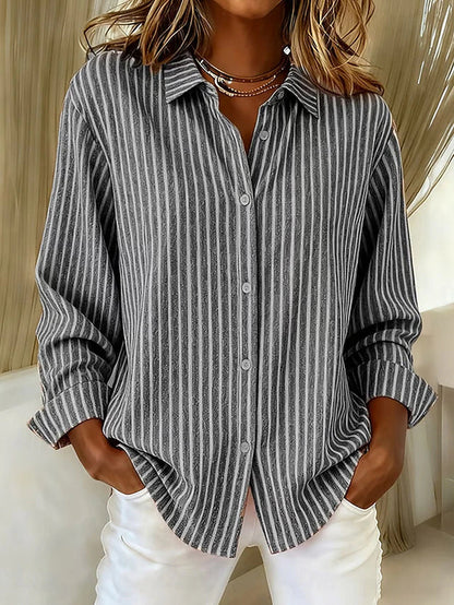 Jacqueline | Camisa de rayas con botones – estilo moderno y refinado