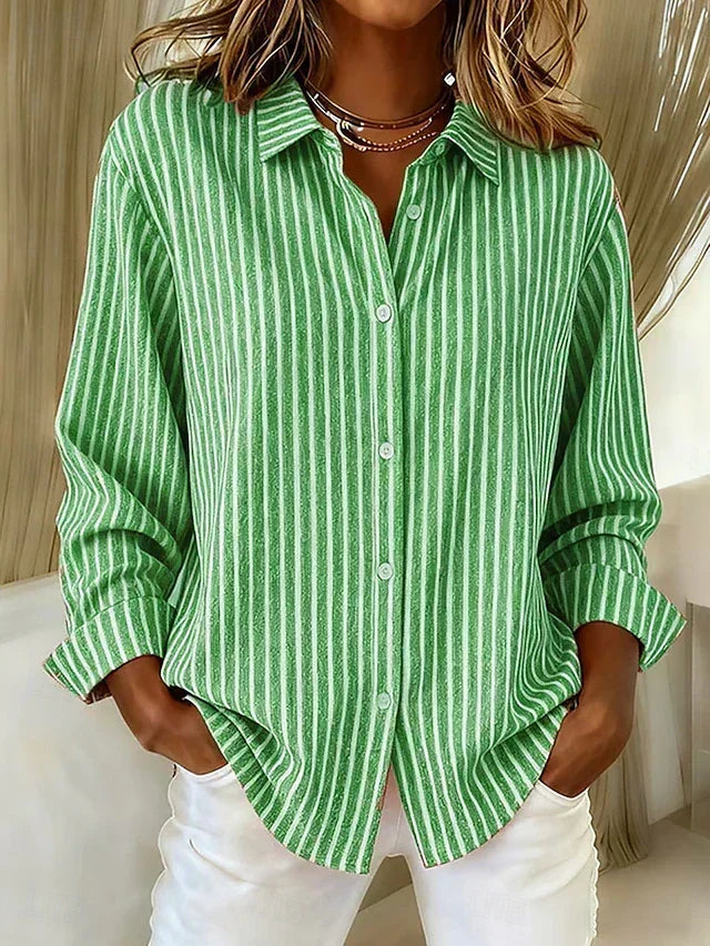 Jacqueline | Camisa de rayas con botones – estilo moderno y refinado