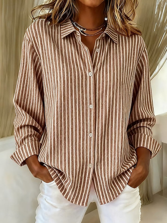 Jacqueline | Camisa de rayas con botones – estilo moderno y refinado