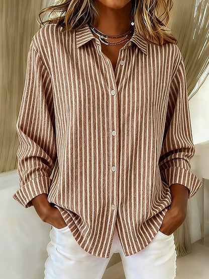 Jacqueline | Camisa de rayas con botones – estilo moderno y refinado