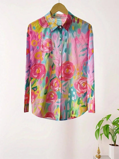 Blusa Mujer Con Estampado Floral – Estilo Casual Elegante y Ligero