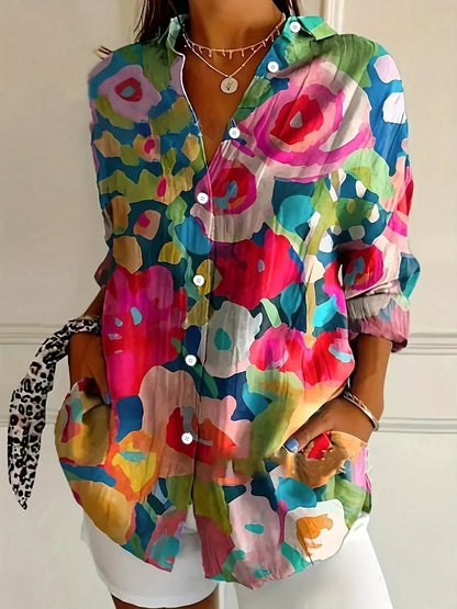 Blusa Mujer Con Estampado Floral – Estilo Casual Elegante y Ligero