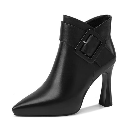 Botines Mujer Con Hebilla Y Tacón Alto – Calzado Elegante Para Uso Diario