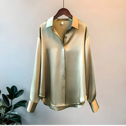 Camisa Blusa de Seda para Mujer