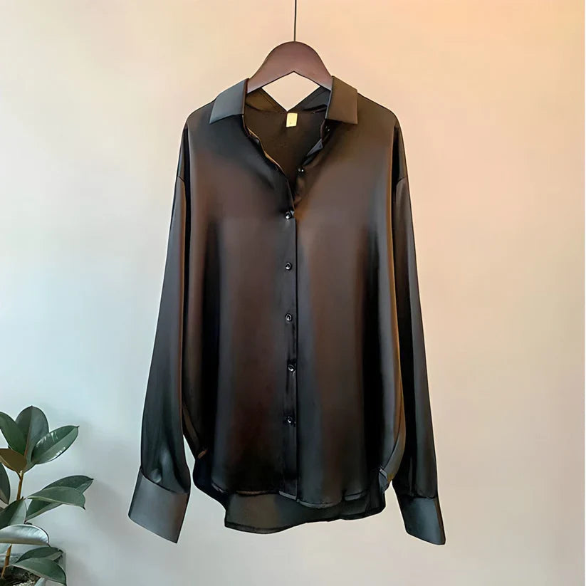 Camisa Blusa de Seda para Mujer