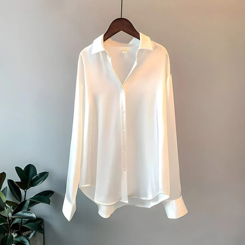 Camisa Blusa de Seda para Mujer