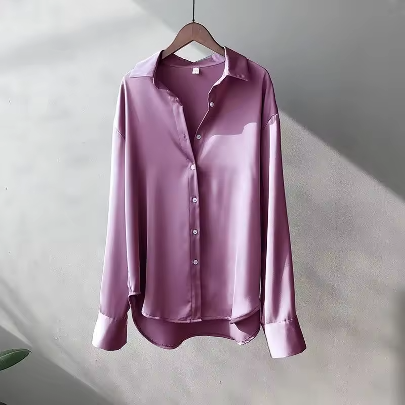 Camisa Blusa de Seda para Mujer