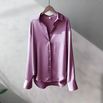 Camisa Blusa de Seda para Mujer