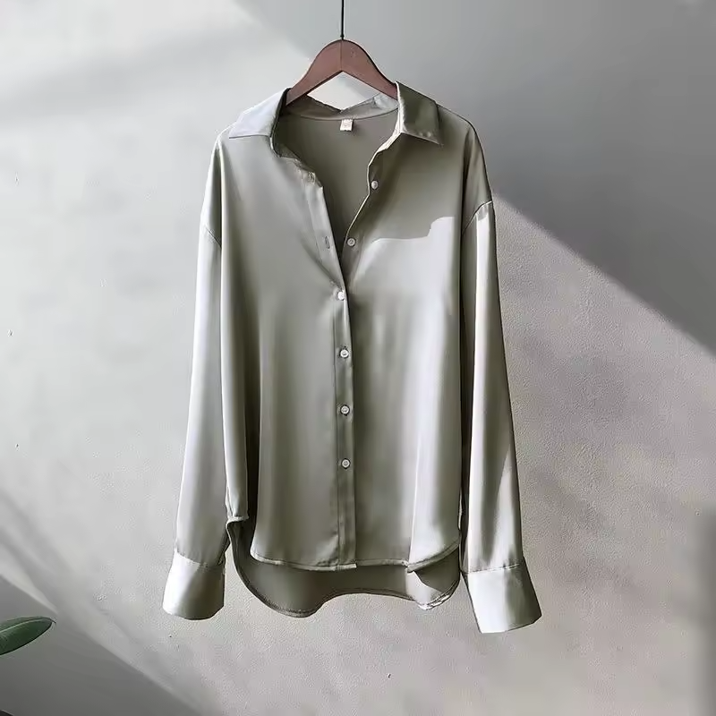Camisa Blusa de Seda para Mujer
