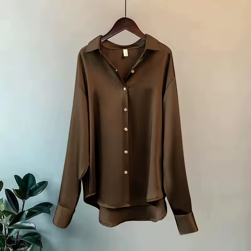 Camisa Blusa de Seda para Mujer