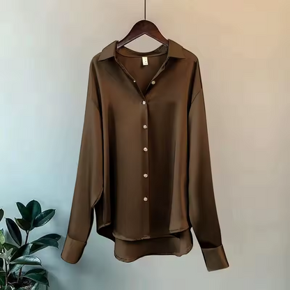 Camisa Blusa de Seda para Mujer
