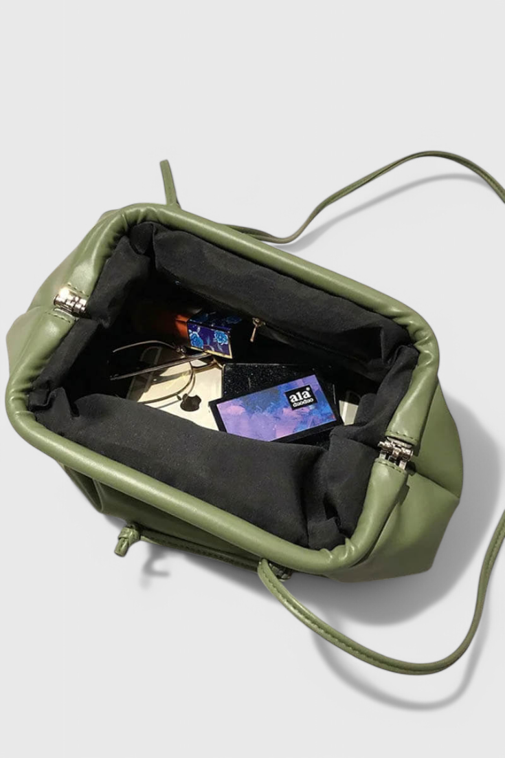Bolso cruzado mujer burdeos elegante – bolso compacto cuero vegano tipo pouch