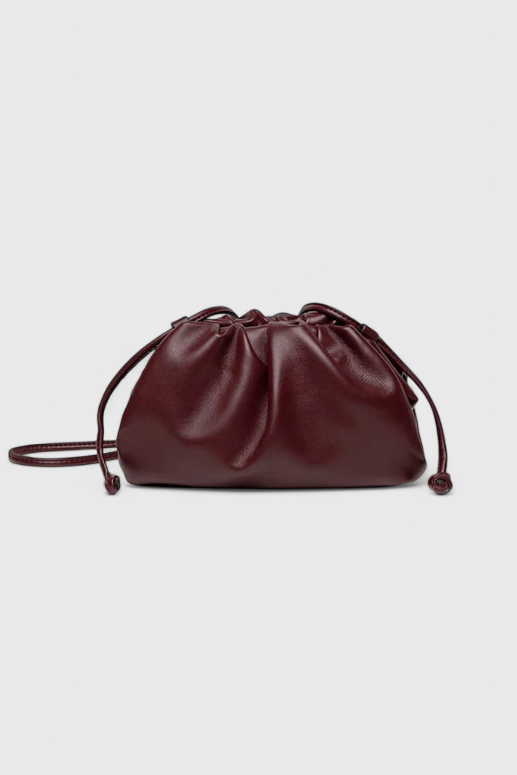 Bolso cruzado mujer burdeos elegante – bolso compacto cuero vegano tipo pouch