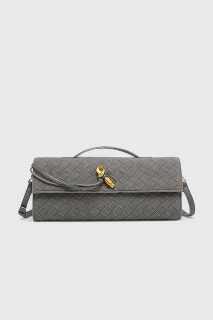 Bolso de hombro mujer elegante beige – bolso clásico ante con detalle dorado