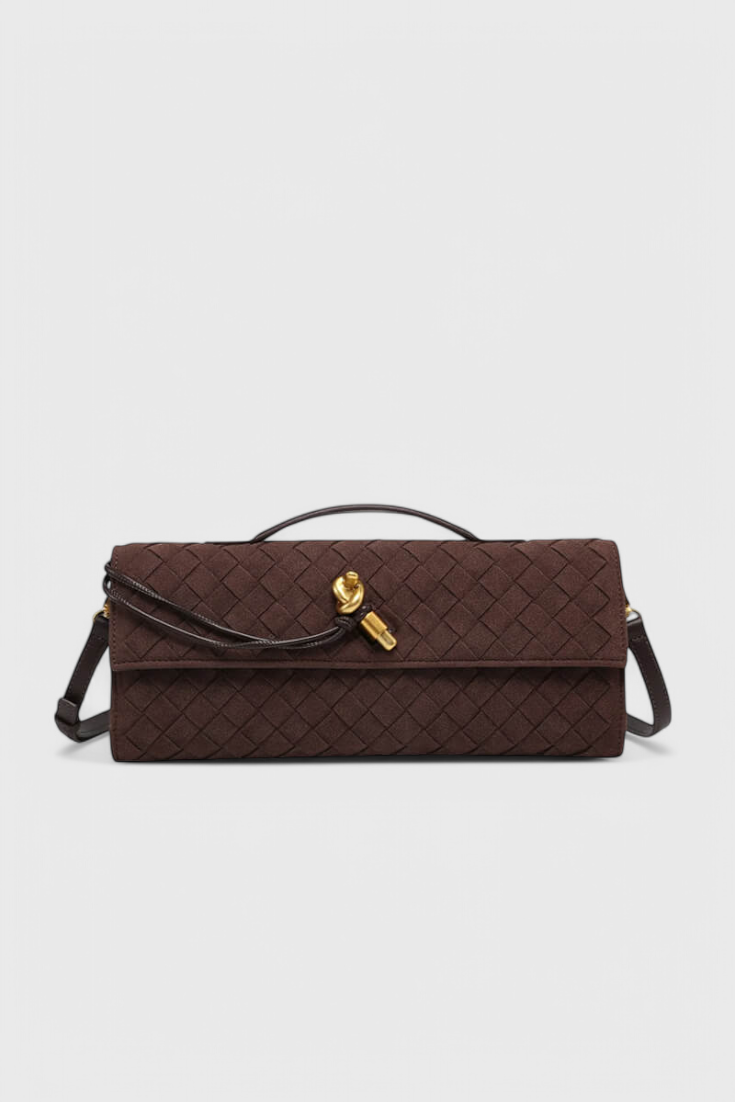 Bolso de hombro mujer elegante beige – bolso clásico ante con detalle dorado