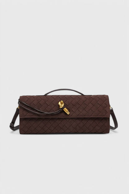 Bolso de hombro mujer elegante beige – bolso clásico ante con detalle dorado