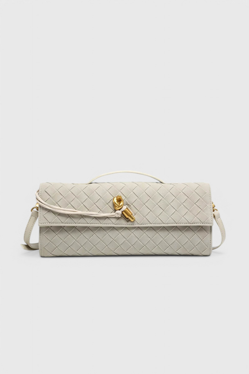 Bolso de hombro mujer elegante beige – bolso clásico ante con detalle dorado