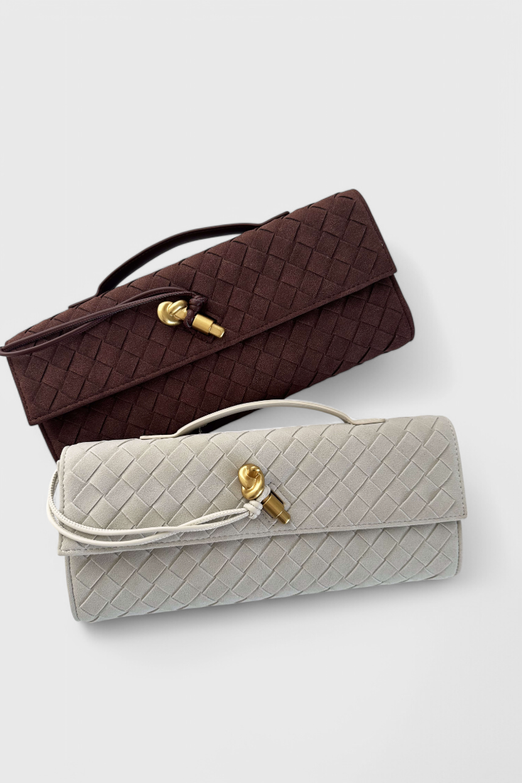 Bolso de hombro mujer elegante beige – bolso clásico ante con detalle dorado