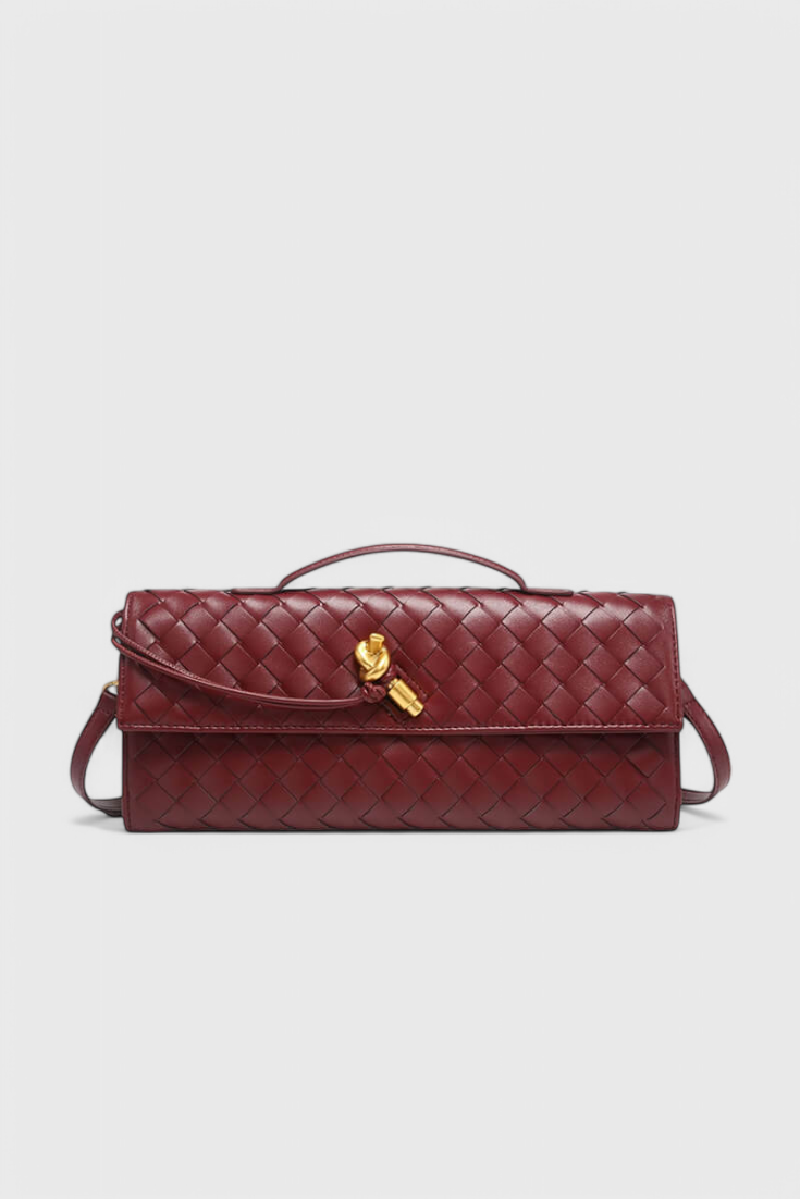 Bolso clutch mujer elegante verde – bolso baguette cuero vegano con correa