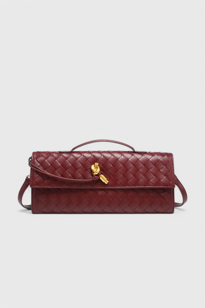 Bolso clutch mujer elegante verde – bolso baguette cuero vegano con correa