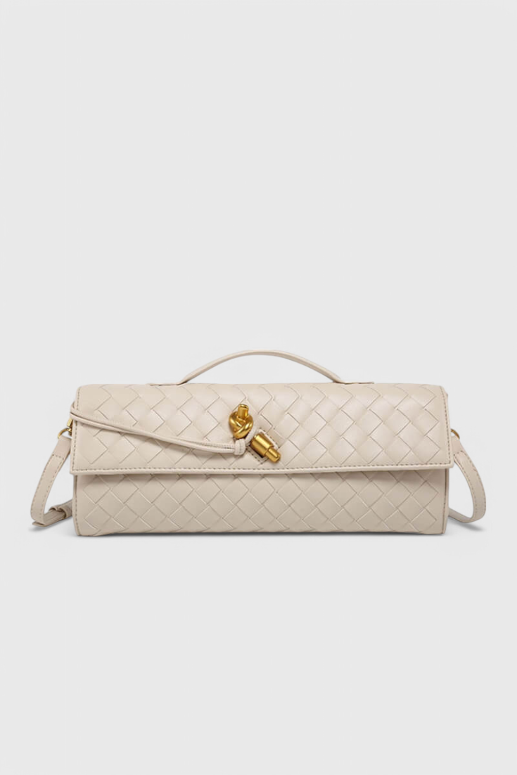 Bolso clutch mujer elegante verde – bolso baguette cuero vegano con correa
