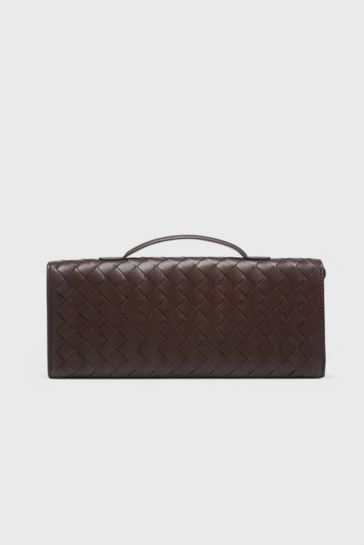 Bolso clutch mujer elegante verde – bolso baguette cuero vegano con correa