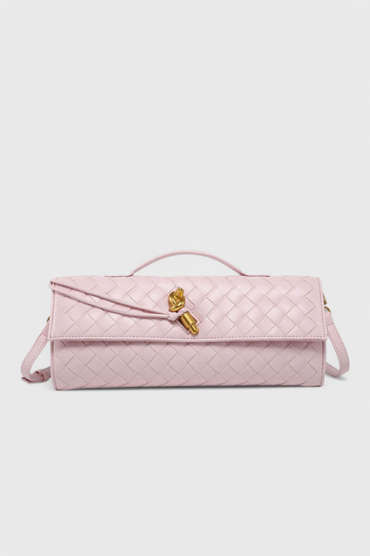 Bolso clutch mujer elegante verde – bolso baguette cuero vegano con correa