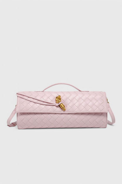 Bolso clutch mujer elegante verde – bolso baguette cuero vegano con correa