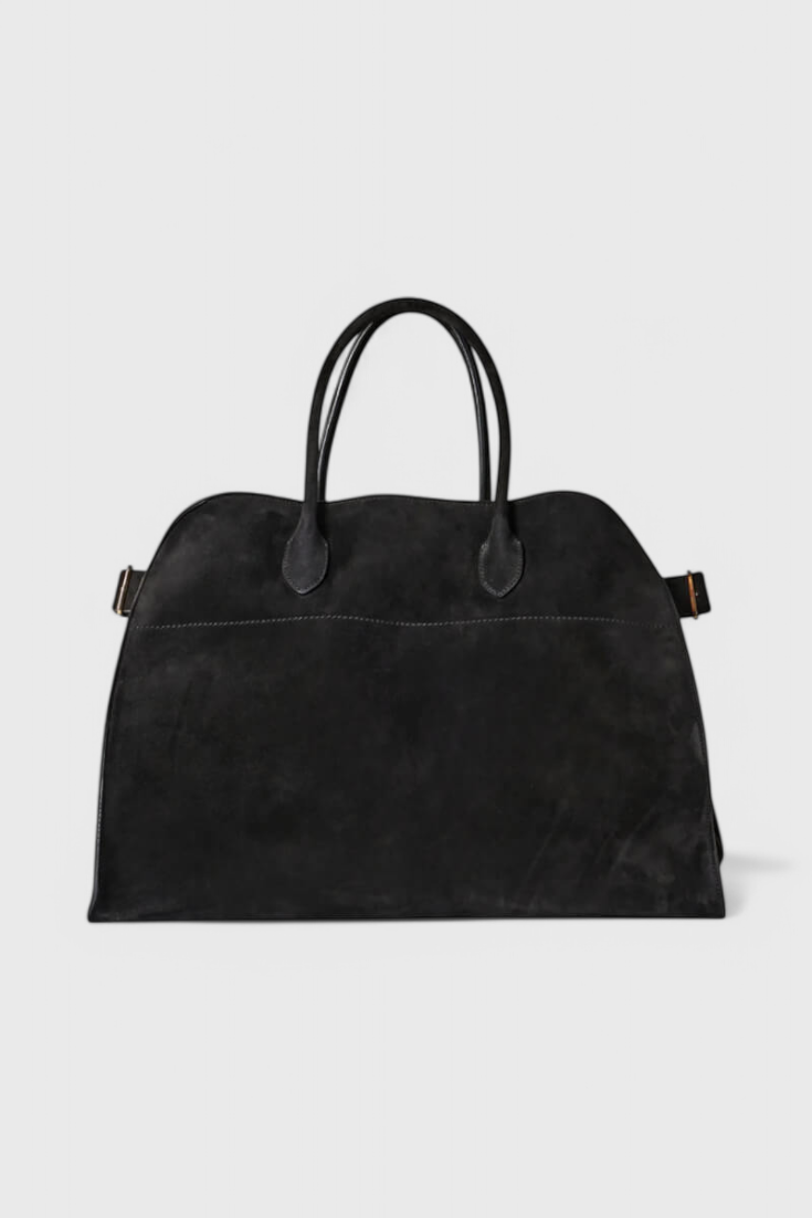 Bolso tote grande mujer marrón elegante – bolso amplio cuero vegano efecto ante