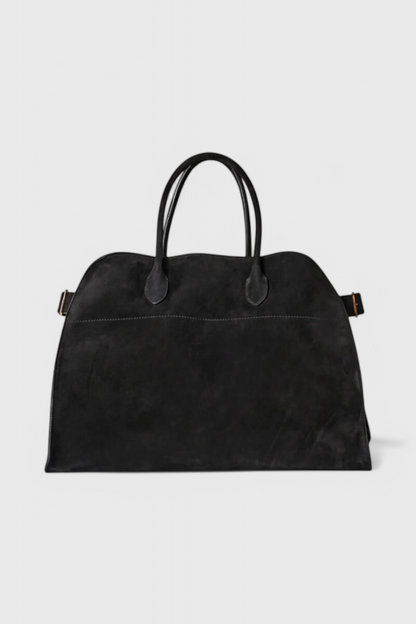 Bolso tote grande mujer marrón elegante – bolso amplio cuero vegano efecto ante