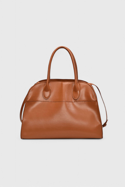 Bolso tote grande mujer marrón elegante – bolso amplio cuero vegano efecto ante