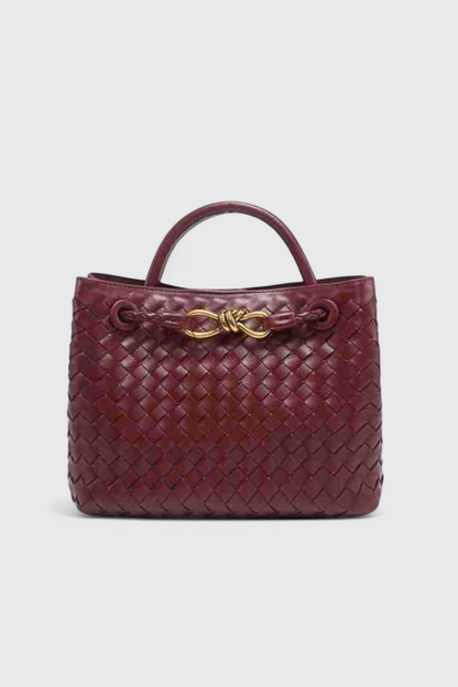 Bolso tejido mujer negro cuero vegano – bolso elegante grande moderno