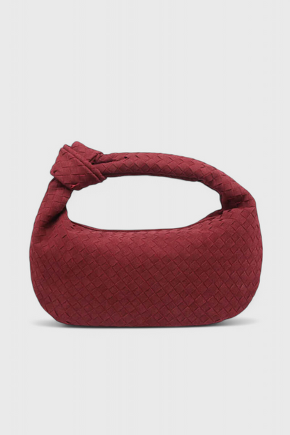 Bolso tejido mujer beige mediano – bolso elegante con nudo moderno
