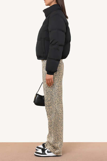 Jeans Vintage Estampado Leopardo