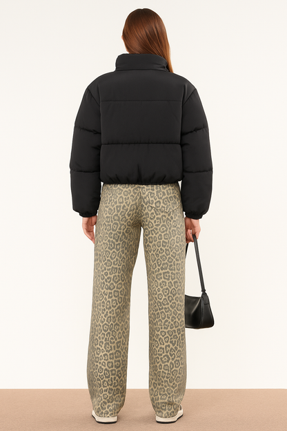 Jeans Vintage Estampado Leopardo
